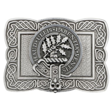 <br>Clan Irving of Bonshaw Crest Celtic Knot Belt Buckle 