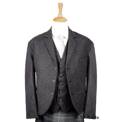 42R Charcoal Tweed Wallace Jacket and Waistcoat
