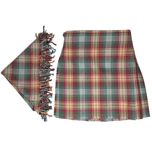 Box Pleat 16oz Kilt: 36/23 Auld Scotland with Shawl
