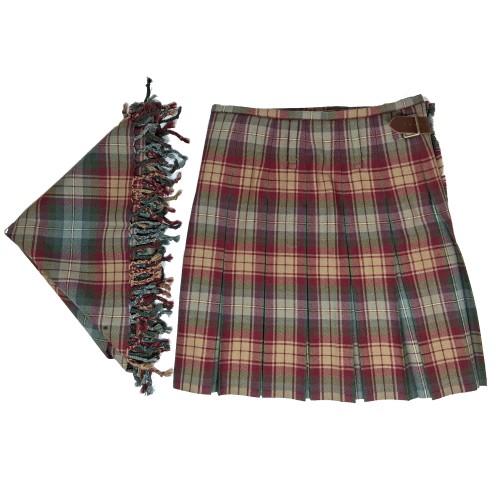 Box Pleat 16oz Kilt: 36/23 Auld Scotland with Shawl