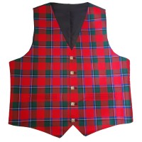 44" Sinclair Red Modern Tartan Waistcoat