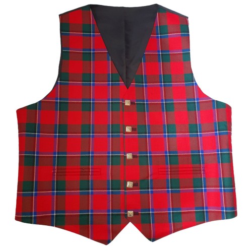 44" Sinclair Red Modern Tartan Waistcoat