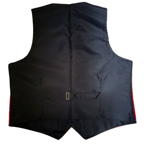 44" Sinclair Red Modern Tartan Waistcoat