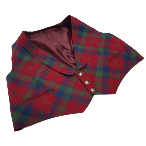 51" Robertson Red Muted Tartan Waistcoat