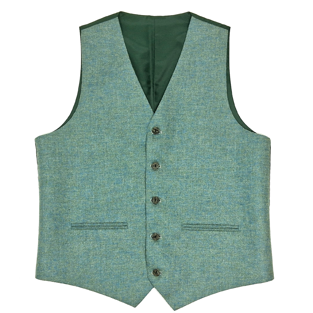 40L Lovat Green Tweed Kilt Waistcoat