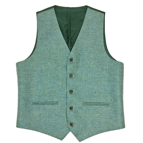 40L Lovat Green Tweed Kilt Waistcoat