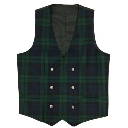 40" Black Watch Double Breasted Tartan Waistcoat