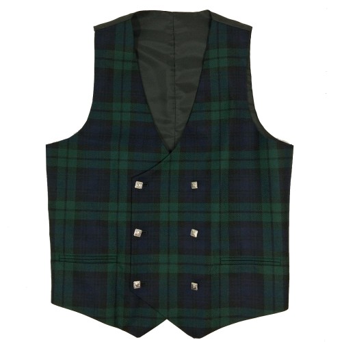 40" Black Watch Double Breasted Tartan Waistcoat