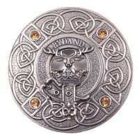 Plaid Brooch Scottish Saltire Gem Clan Maitland Crest 