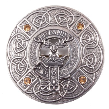 Plaid Brooch Scottish Saltire Gem Clan Erskine Crest 