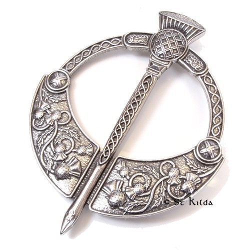 Scottish Thistle Penannular Plaid Brooch 