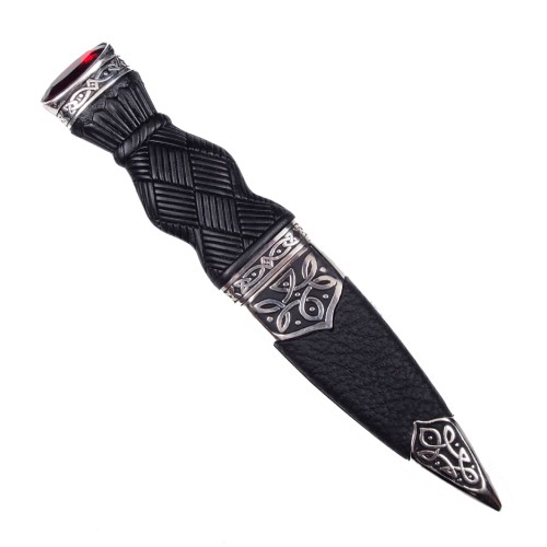 Sgian Dubh - Plain Handle and Top Stone