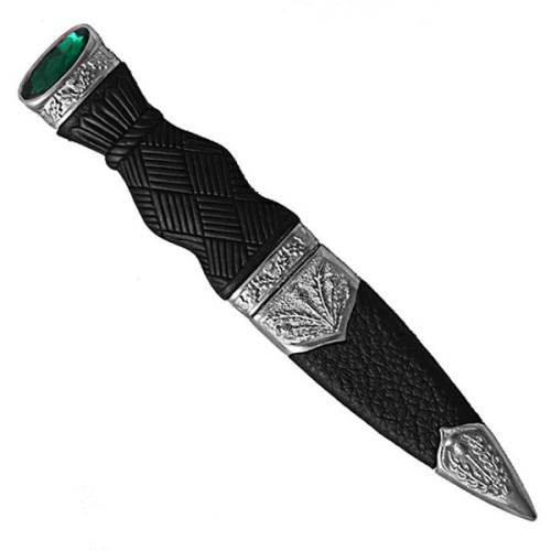 Sgian Dubh - Plain Handle and Top Stone