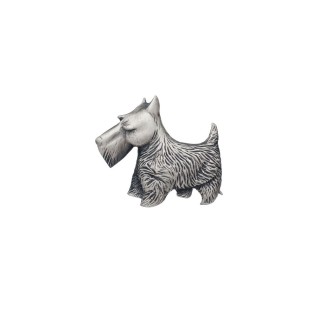 Broche en or 14 carats et émail rétro Scottish Terrier