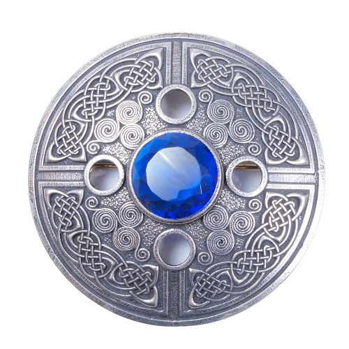 Plaid Brooch Celtic Spiral