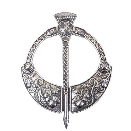 Scottish Thistle Penannular Plaid Brooch 