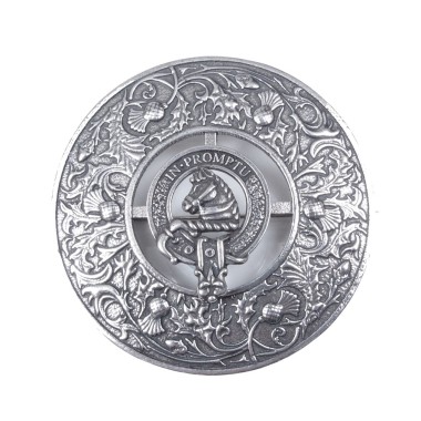 Plaid Brooch Caledonia Thistle Small Clan Dunbar Crest 