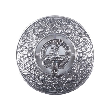Plaid Brooch Caledonia Thistle Small Clan Fraser of Lovat Crest 