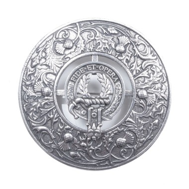 Plaid Brooch Caledonia Thistle Small Clan Macarthur Crest 