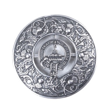 Plaid Brooch Caledonia Thistle Small Clan Morrison Crest 