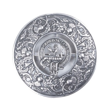 Plaid Brooch Caledonia Thistle Small Clan Nicolson Crest 