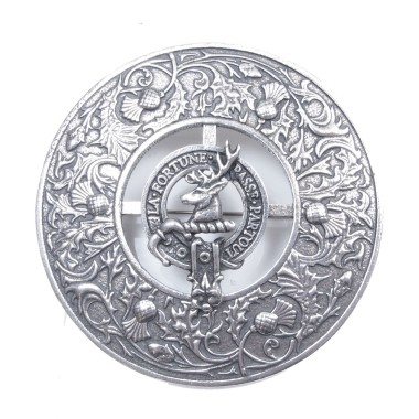 Plaid Brooch Caledonia Thistle Small Clan Rollo Crest 