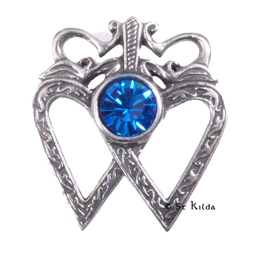 Patterned Luckenbooth Brooch with gemstone