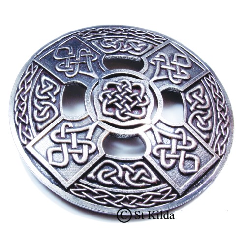 Plaid Brooch Celtic Cross