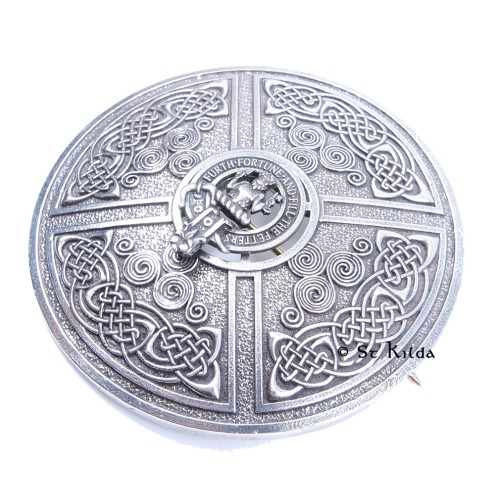 Plaid Brooch Scottish Clan Crest Saltire