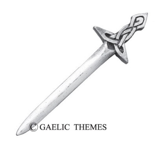 Kilt Pin Interlaced Broad Sword 