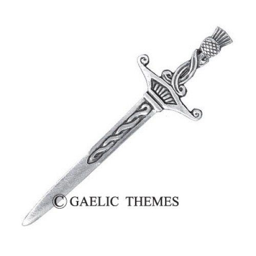Kilt Pin Interlaced Sword with Thistle Pommel