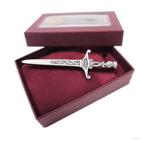 Kilt Pin Interlaced Sword with Thistle Pommel