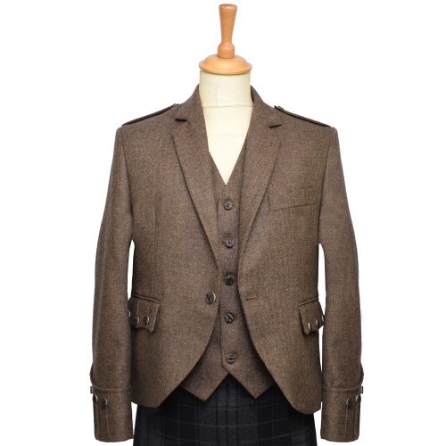 48 Brown Tweed Argyll Jacket and Waistcoat