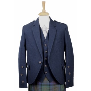Navy Arrochar Tweed Braemar Kilt Jacket