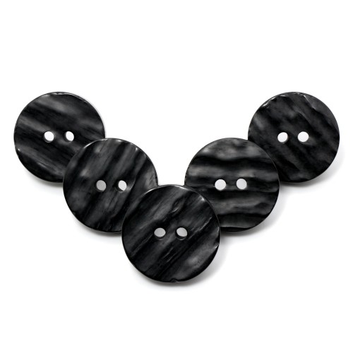 5x Replacement Large (19mm) Black Imitation Horn Kilt Jacket Buttons - Five Pack