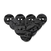 10x Replacement Small (15mm) Black Imitation Horn Kilt Jacket Buttons - Ten Pack