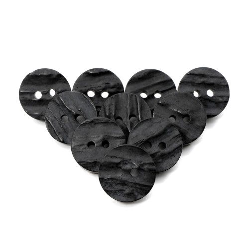 10x Replacement Small (15mm) Black Imitation Horn Kilt Jacket Buttons - Ten Pack