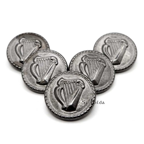 5x Replacement Large (18mm) Kilt Jacket Buttons - Irish Five Pack