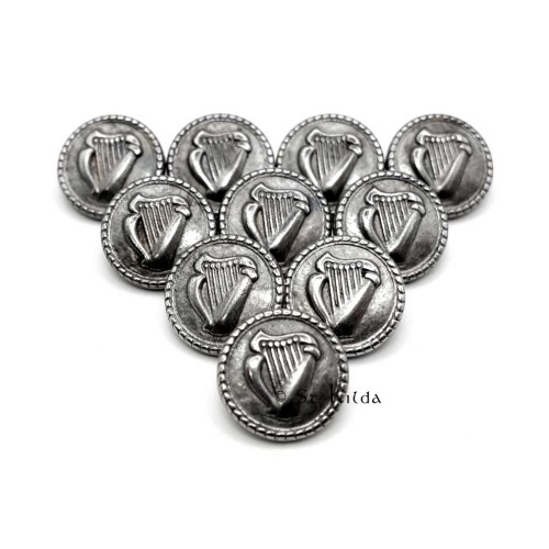 10x Replacement Small (14mm) Kilt Jacket Buttons - Irish Ten Pack