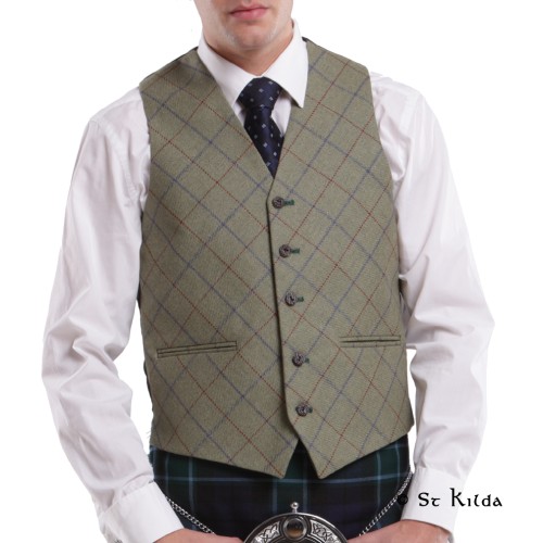 Patterned Tweed Waistcoat