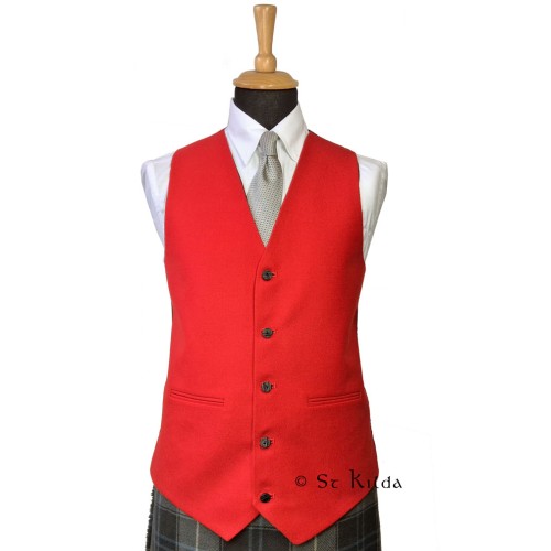 42" Red Barathea 5 Button Waistcoat