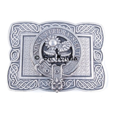 <br>Clan Buchan Crest Celtic Knot Belt Buckle 