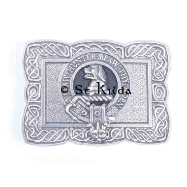 <br>Clan Forrester Crest Celtic Knot Belt Buckle 