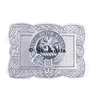 <br>Clan Forsyth Crest Celtic Knot Belt Buckle 