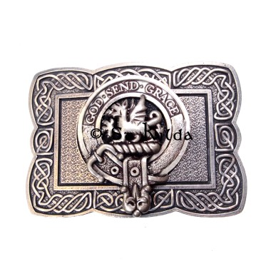 <br>Clan Crichton Crest Celtic Knot Belt Buckle 