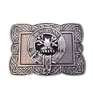 <br>Clan Crosbie Crest Celtic Knot Belt Buckle 