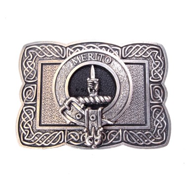 <br>Clan Dunlop Crest Celtic Knot Belt Buckle 