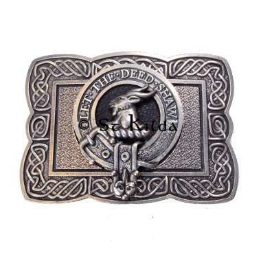 <br>Clan Fleming Crest Celtic Knot Belt Buckle 