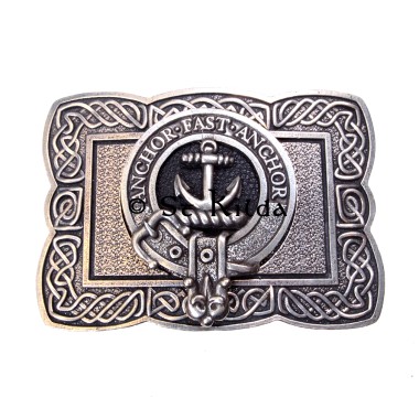 <br>Clan Gray Crest Celtic Knot Belt Buckle 