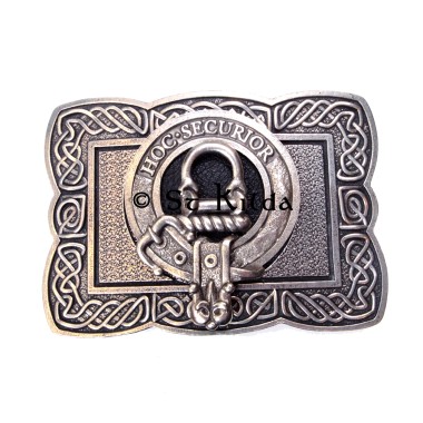 <br>Clan Grierson Crest Celtic Knot Belt Buckle 